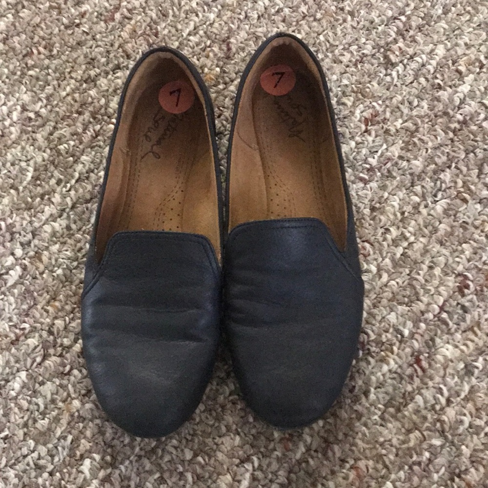 Black Leather Loafers.